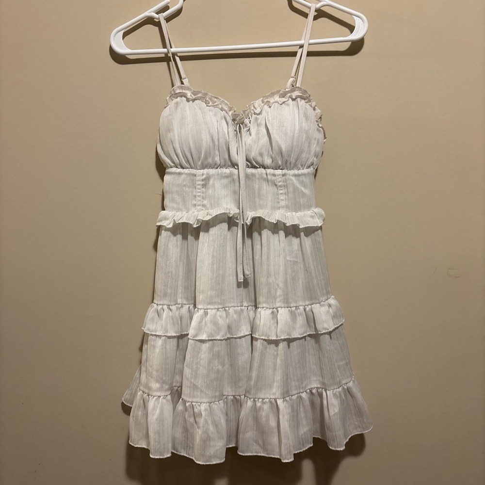 Wild Fable White Ruffled Mini Dress